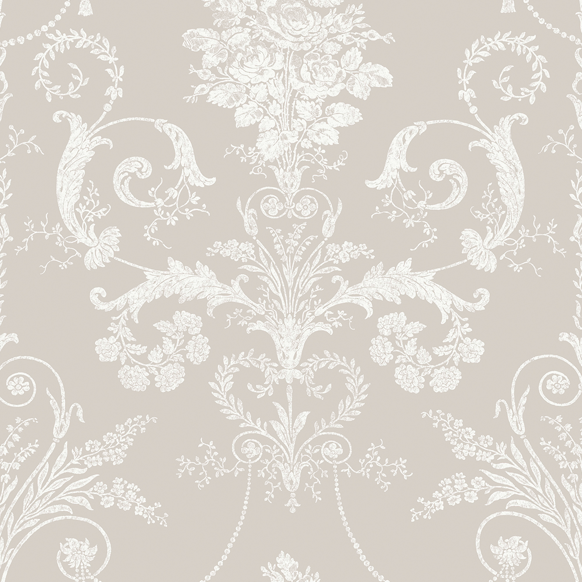 Tapet Laura Ashley Josette 113378 EasyUp, Mönstad Vit