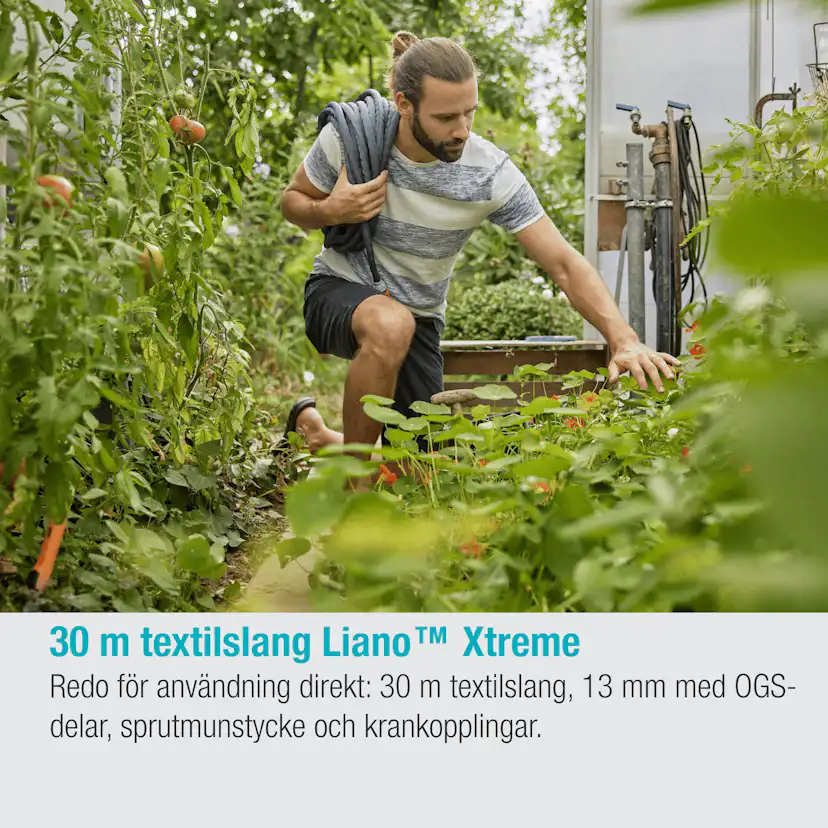 Textilslang Gardena Liano Xtreme 30 m Set med Strålmunstycke