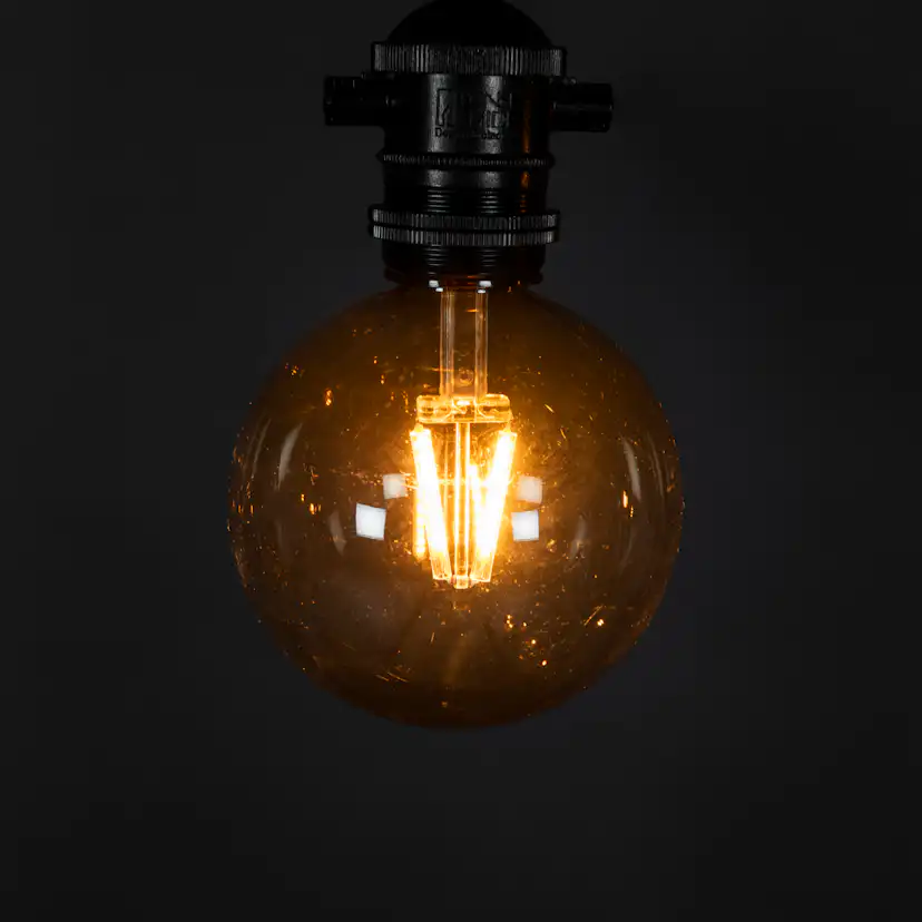 Tilläggsslinga Gnosjö Konstsmide till Partyslinga Startset E27 10st LED-lampor Amber Rökfärgade