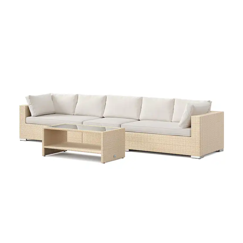 Loungegrupp Comfort Garden Bahamas utesoffa 5-sits med bord och hylla