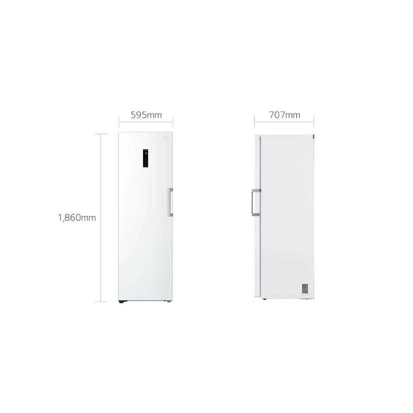 LG frys GFE61SWCSZ med display Vit