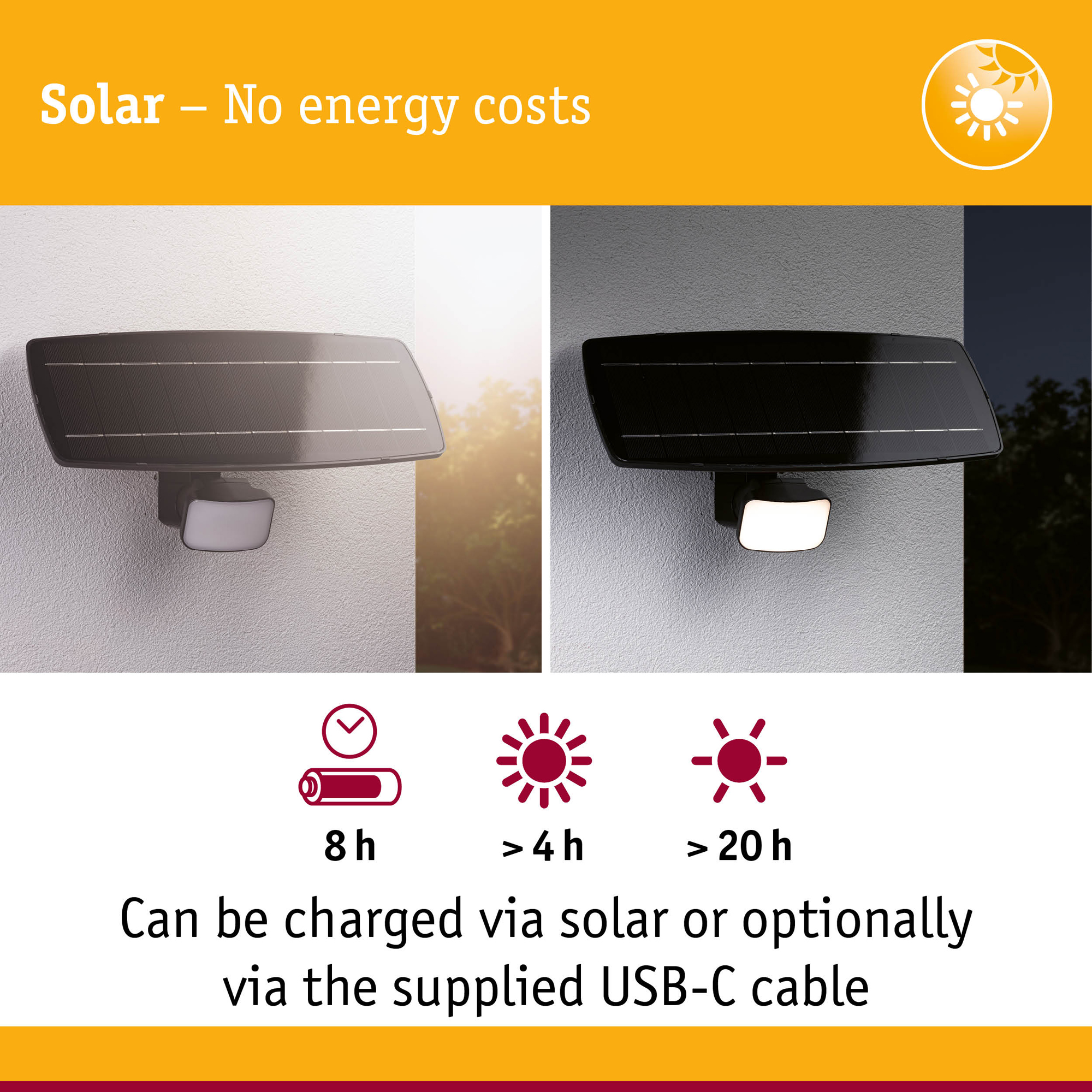Fasadbelysning Solcell Paulmann Flotas Smart Home Zigbee 3.0 IP65