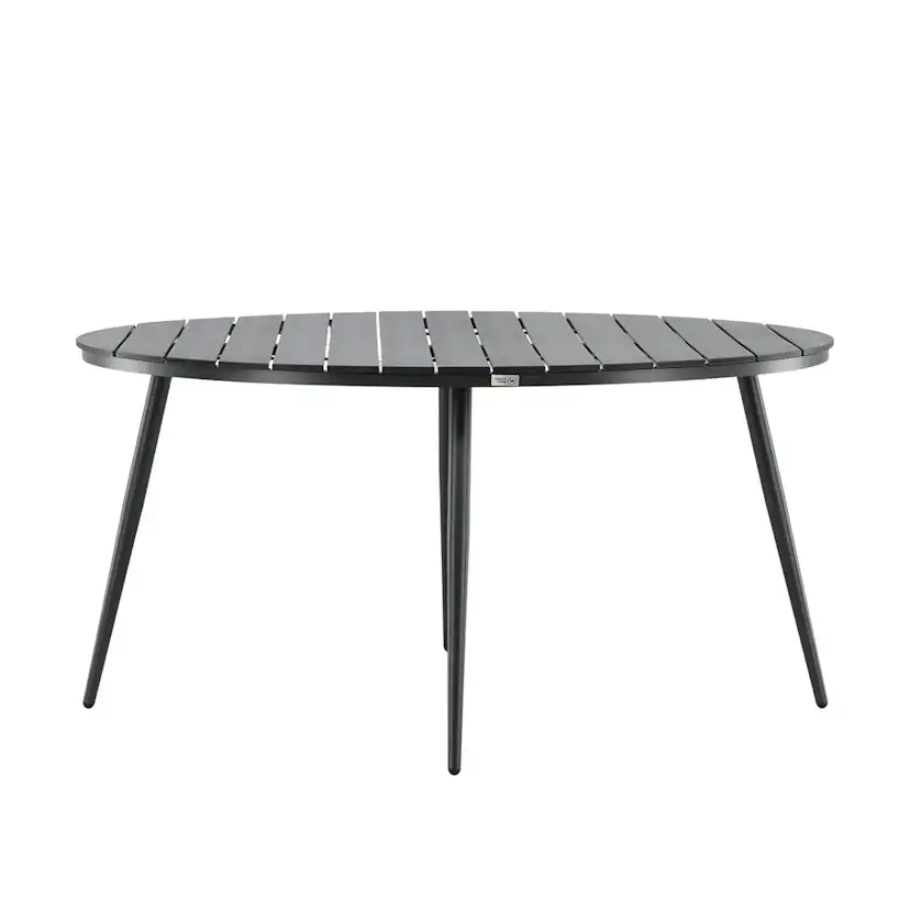 Break - Dining Table Round- Black / Black - Alu / Aintwood - Svart
