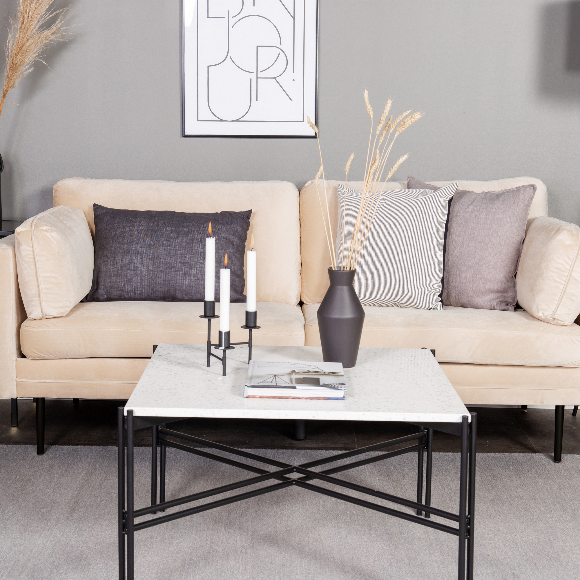 3-sitssoffa Venture Home Boom Sammet