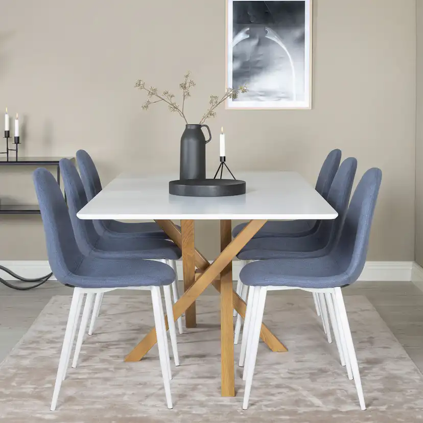 Matgrupp Venture Home Piazza Rektangulärt med 6 Polar stolar