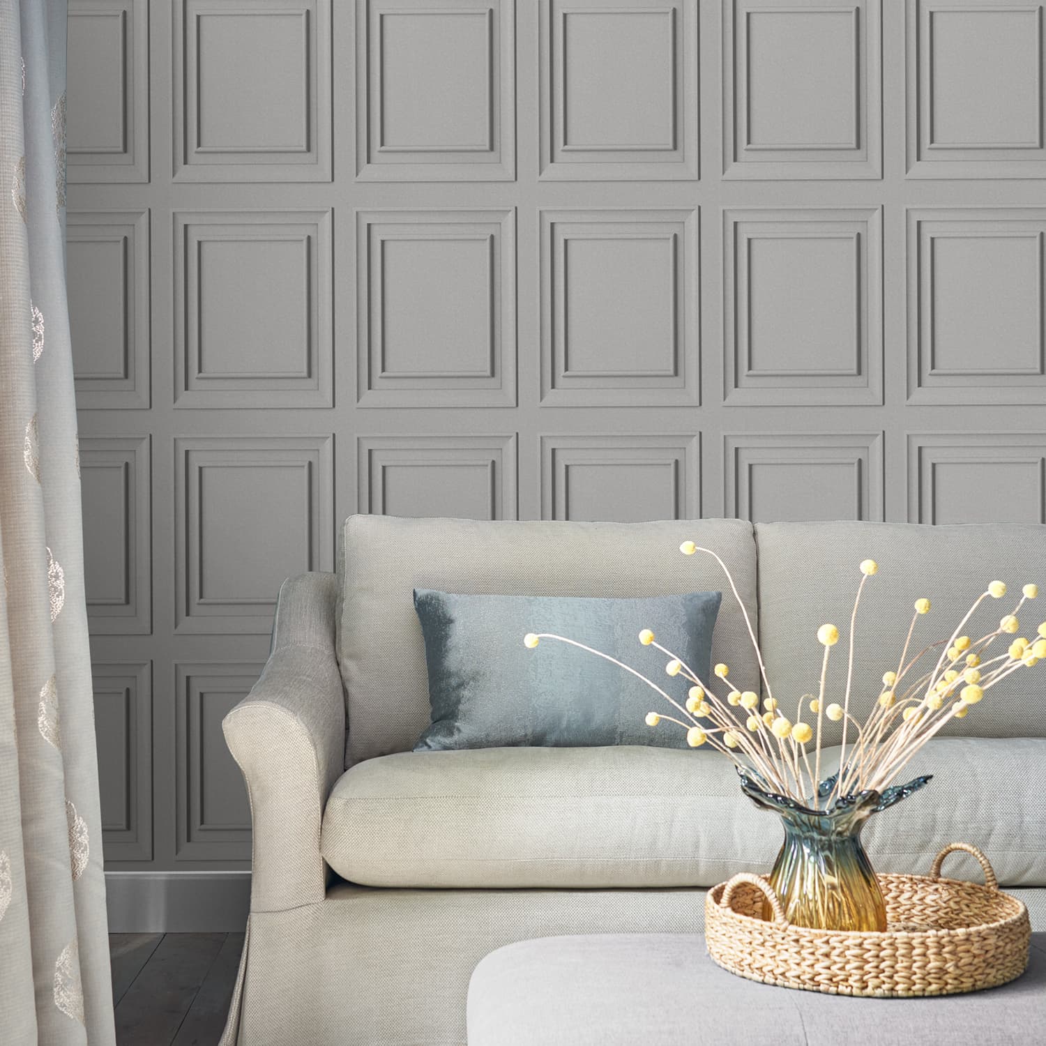 Tapet Laura Ashley Redbrook Trä Panel Silver 119845