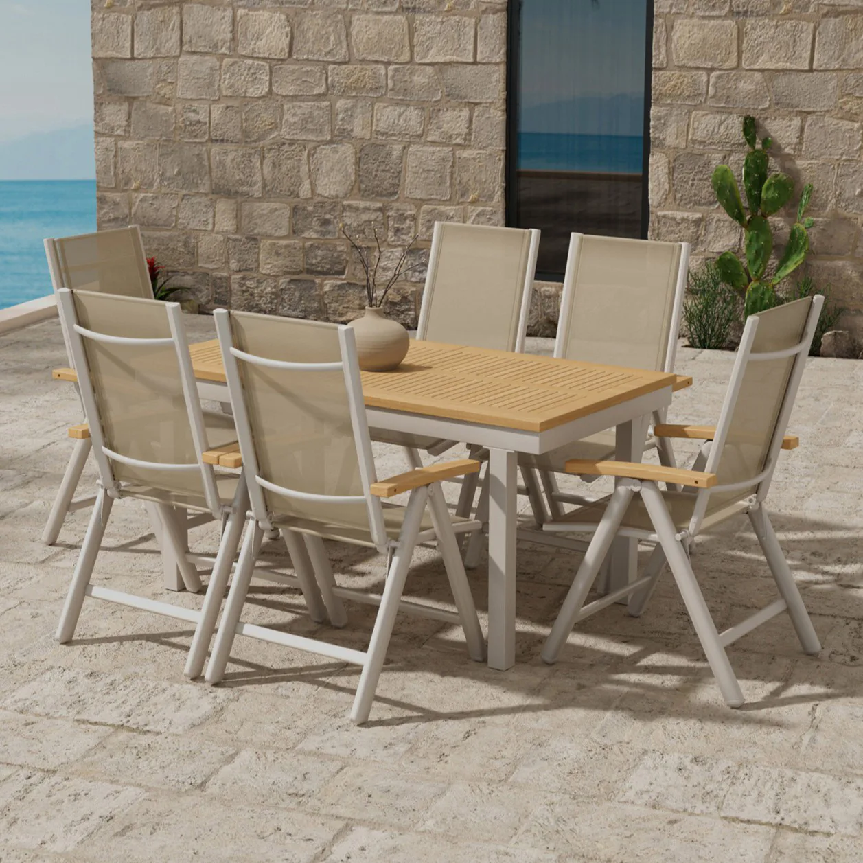 Matgrupp Utomhus Venture Home Panama 90x160 cm med 6 st Panama Trädgårdsstolar