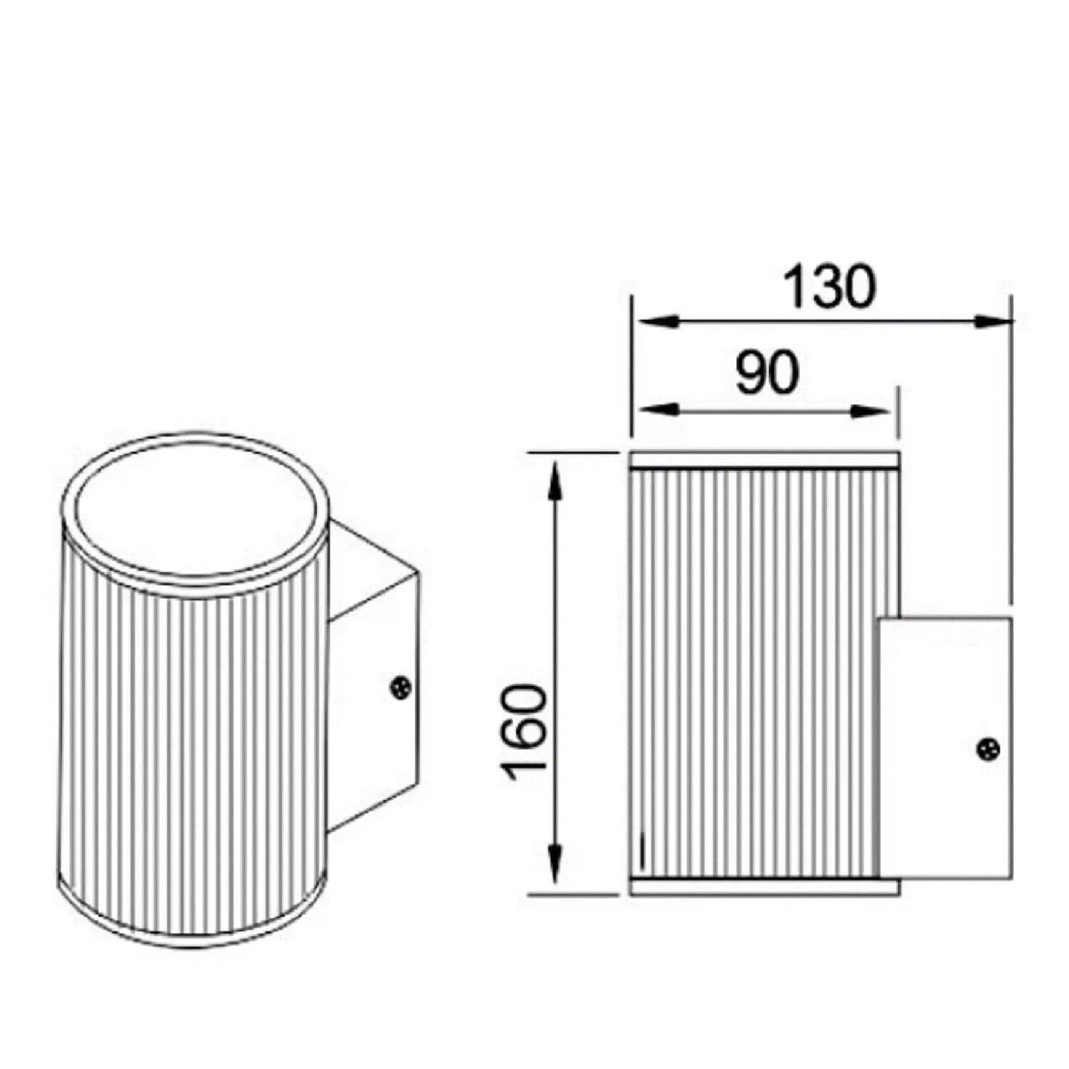 Vägglampa Utomhus Svart Downlight H16cm - Tylösand Färg: Svart
