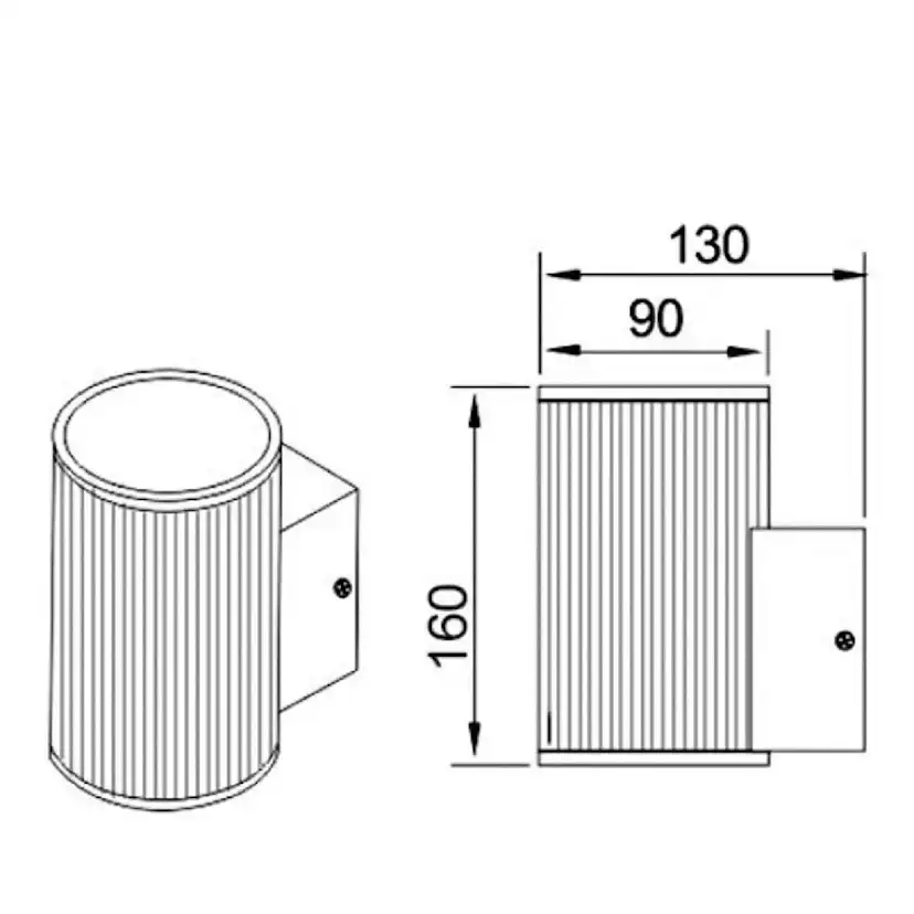 Vägglampa Utomhus Svart Downlight H16cm - Tylösand Färg: Svart