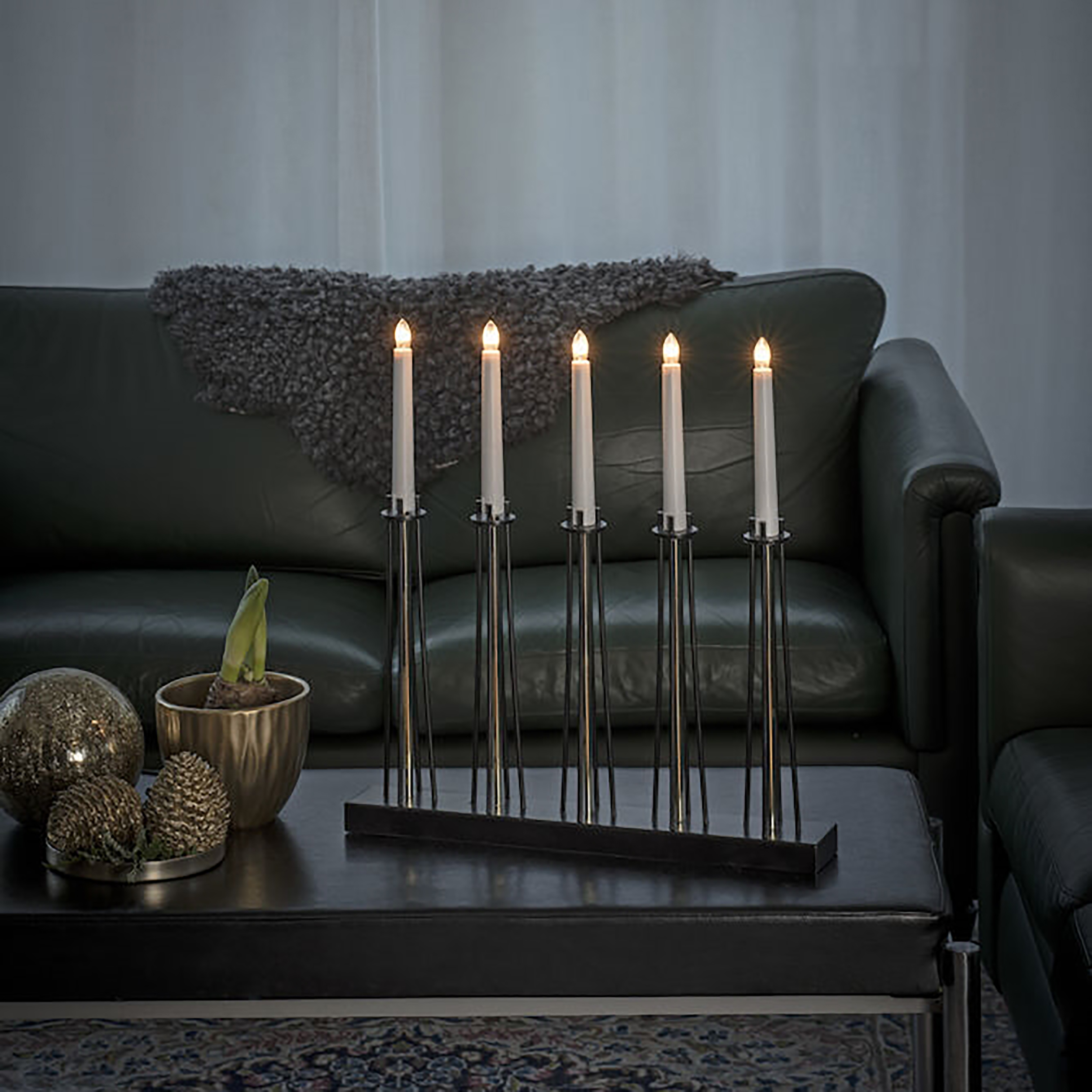 Adventsljusstake Gnosjö Konstsmide 5L Mässinglackerad Metall