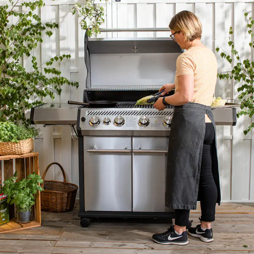 Gasolgrill Bluegaz X1 Premium Classic Rostfritt Stål & Aluminium med Sidobrännare