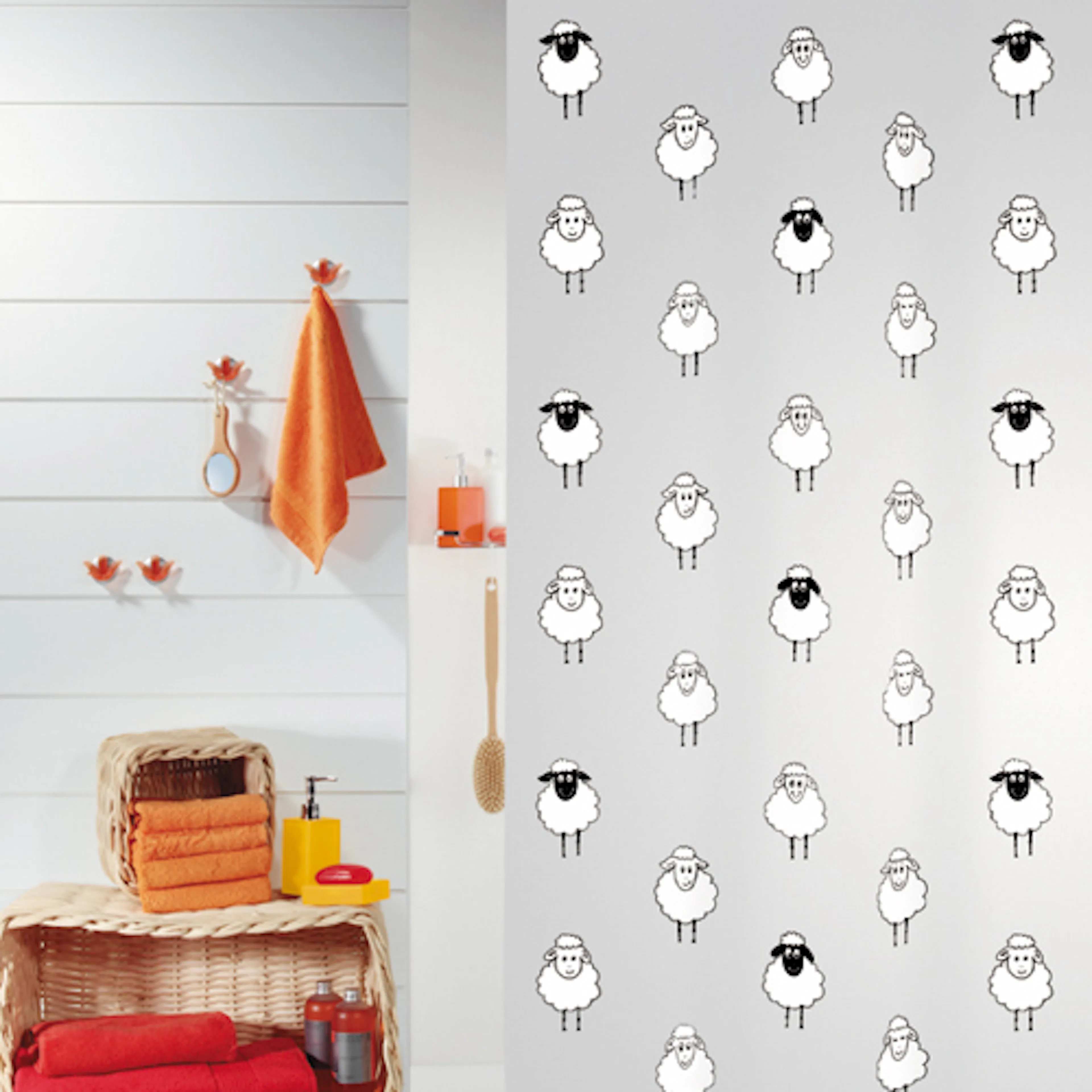 Duschdraperi Spirella Lana black 180x200