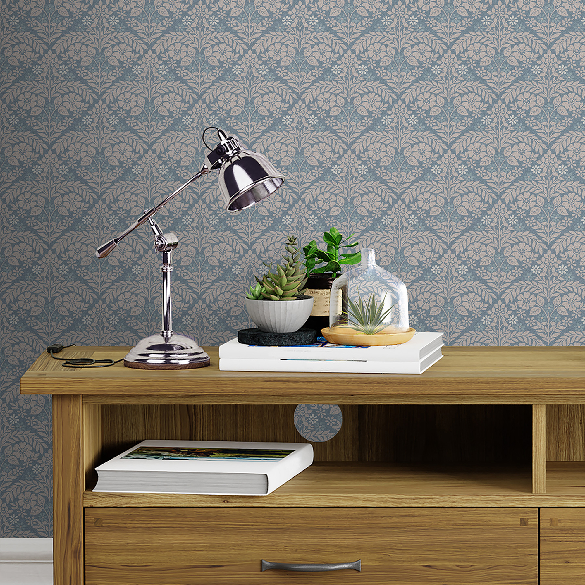 Tapet Laura Ashley Margam Newport Blå 118489