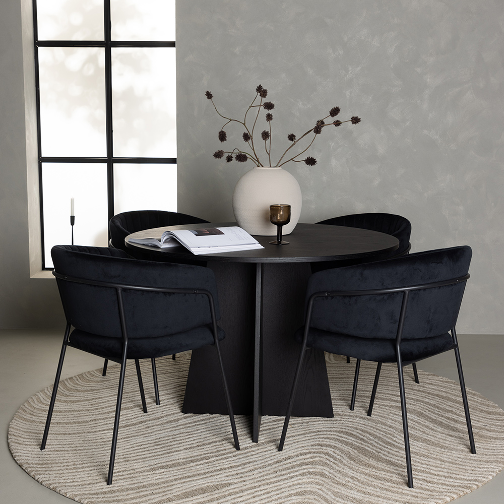 Matgrupp Venture Home Bootcut Ø110 cm med 4 st Selma stolar