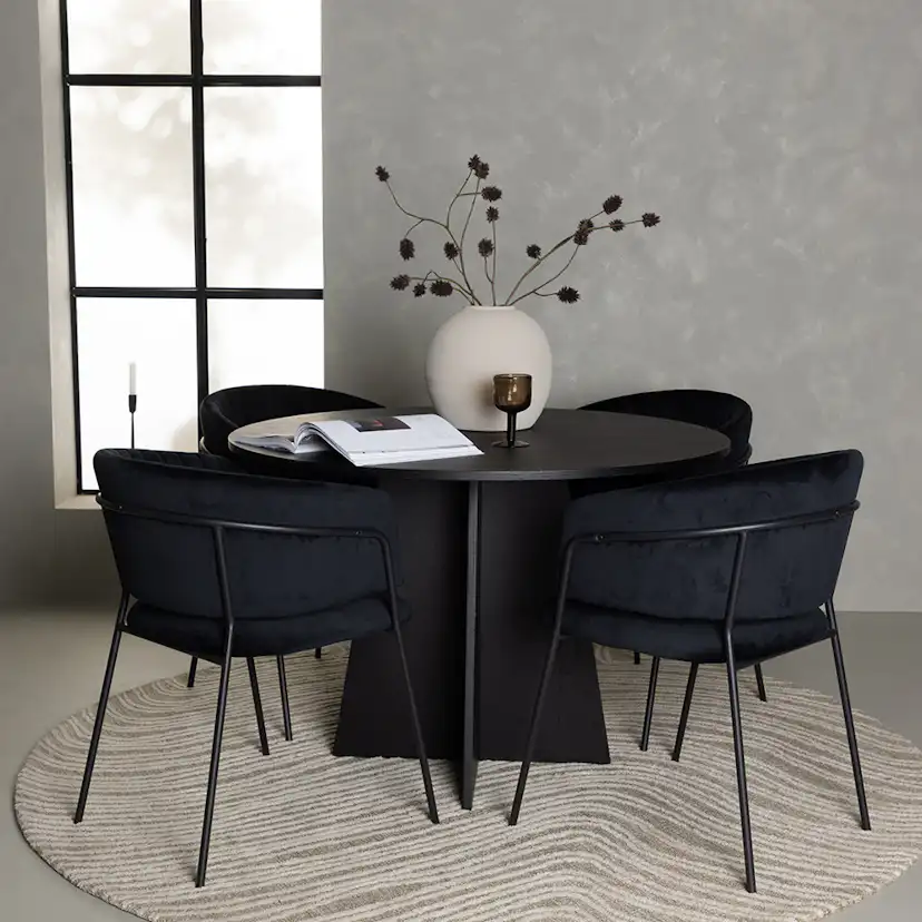 Matgrupp Venture Home Bootcut Ø110 cm med 4 st Selma stolar