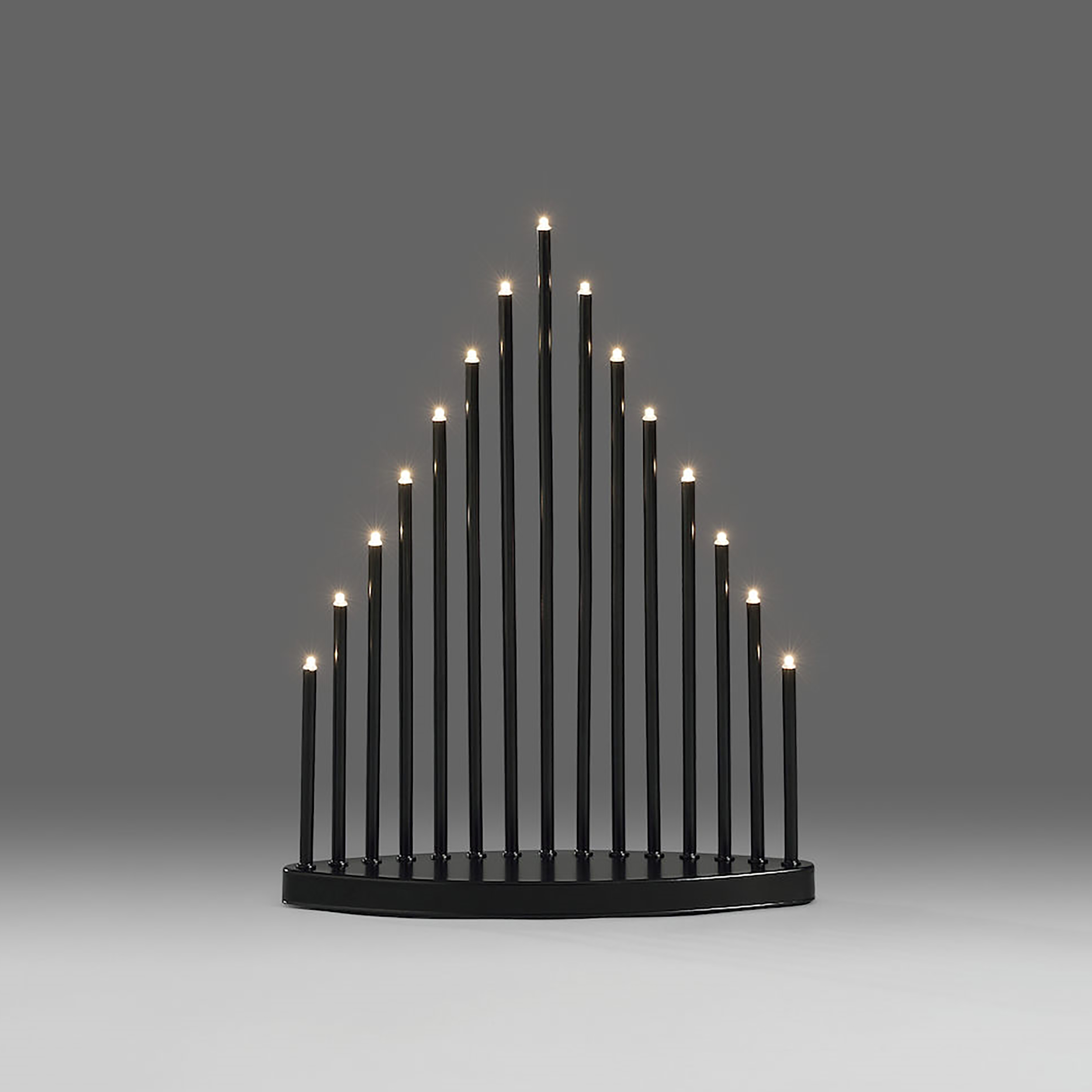 Adventsljusstake Gnosjö Konstsmide 15L LED Svart Metall