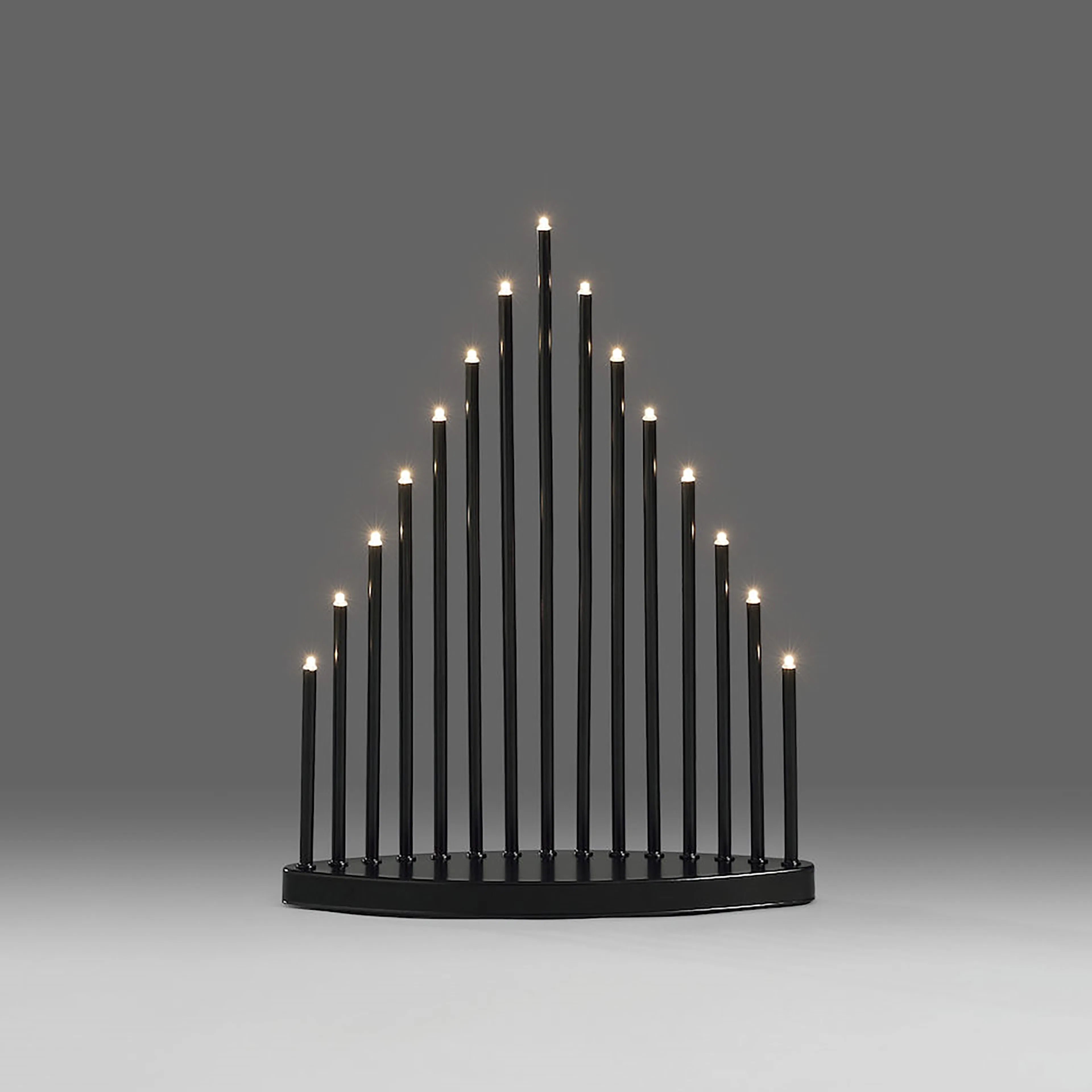 Adventsljusstake Gnosjö Konstsmide 15L LED Svart Metall