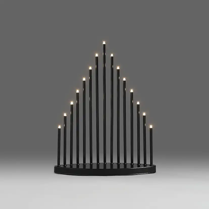 Adventsljusstake Gnosjö Konstsmide 15L LED Svart Metall