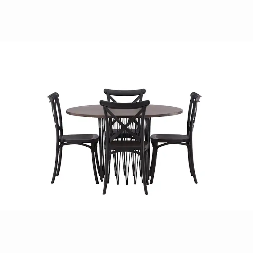 Matgrupp furniture/fashion Stone Rund med 4 Crosett Stolar