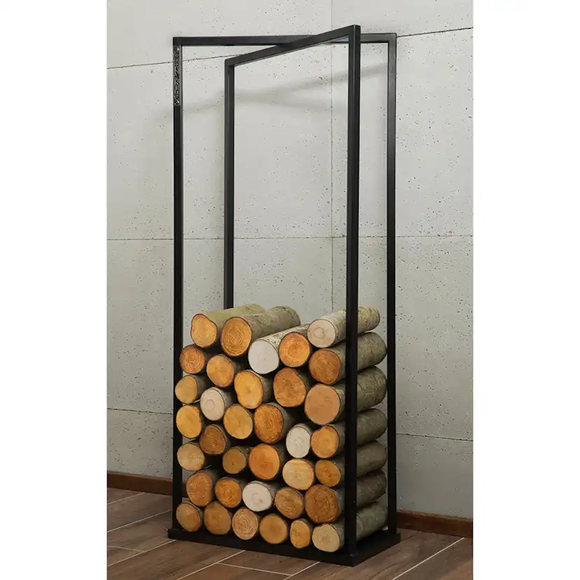 Vedställ gop CookKing Luis Vedhylla 121 cm i Svart Stål