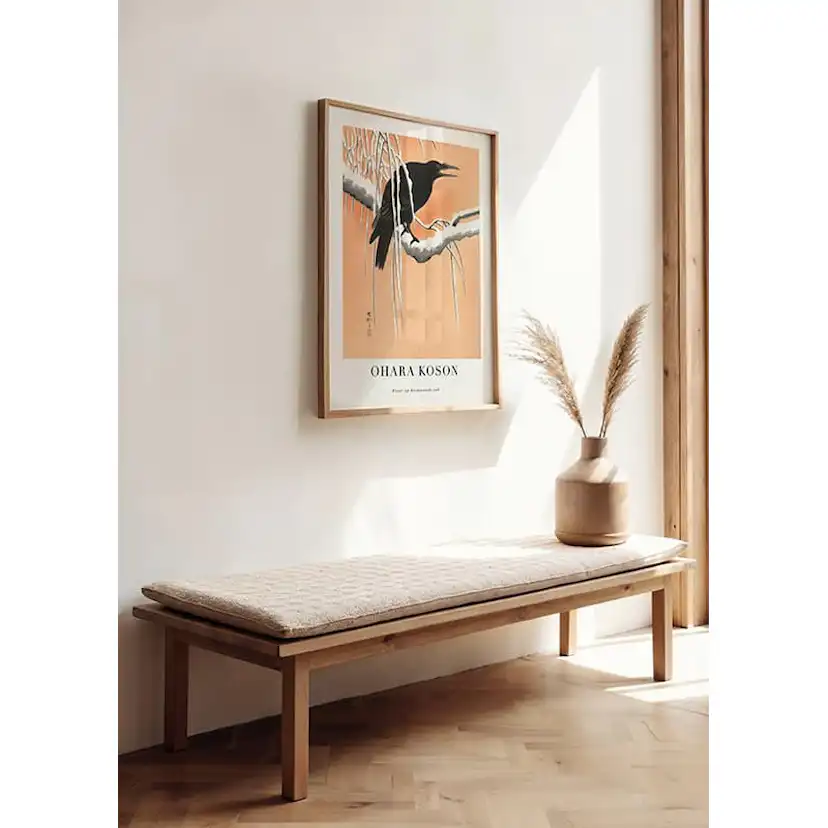 Poster Gallerix Crow On Snowy Tree Branch No2 By Ohara Koson