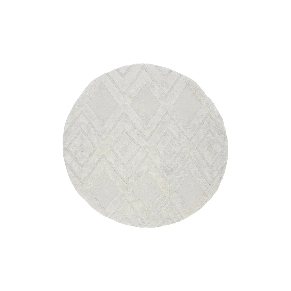 Dahlia Wool - 200*200- -Round-White Vit