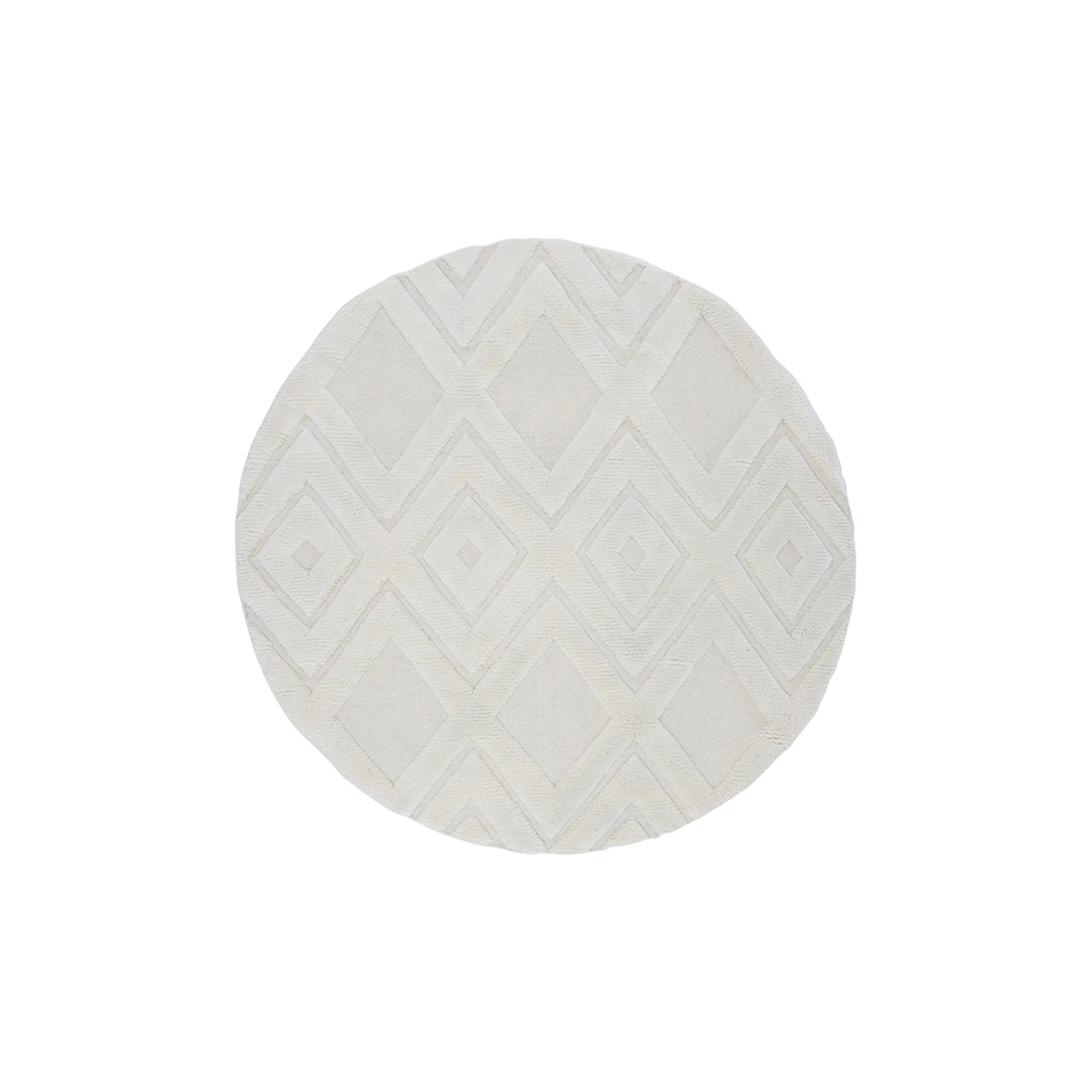 Dahlia Wool - 200*200-  -Round-White Vit