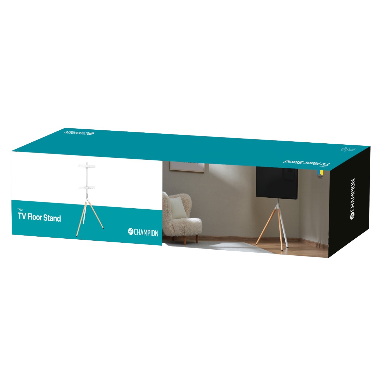 Golvstående Champion TV-fäste Träben