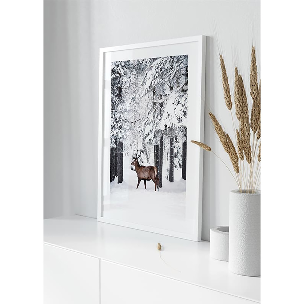 Poster Gallerix Deer In Snow