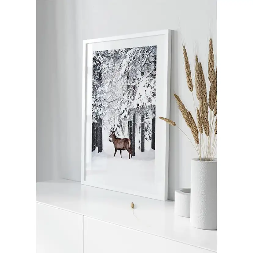 Poster Gallerix Deer In Snow
