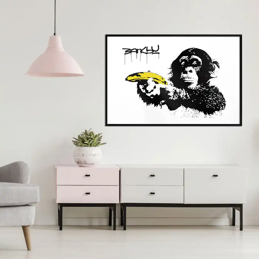Poster Artgeist Affisch Banksy Monkey with Banana