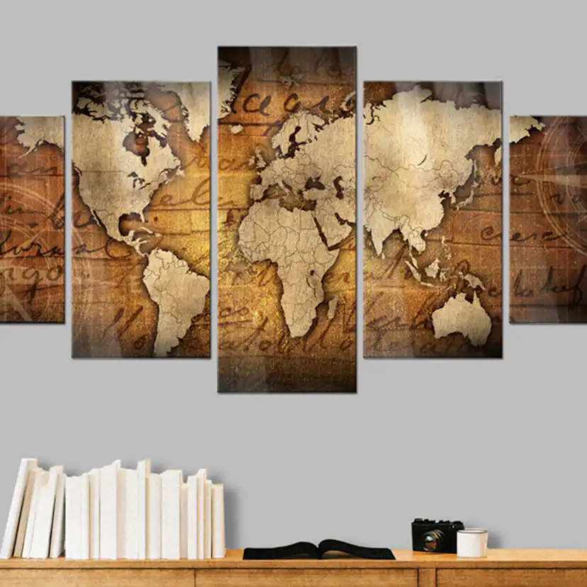 Akrylglastavla Arkiio Bronze map I 100x50