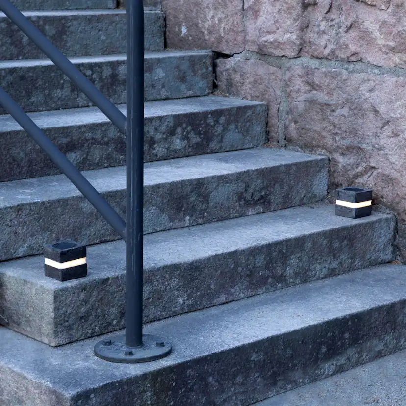 Solcellsdekoration Star Trading Stone Cube 8 cm MrkGr