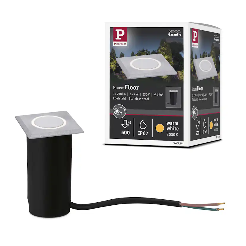 LED Infälld Markbelysning Paulmann House Stripe Kvadrat IP67 230V