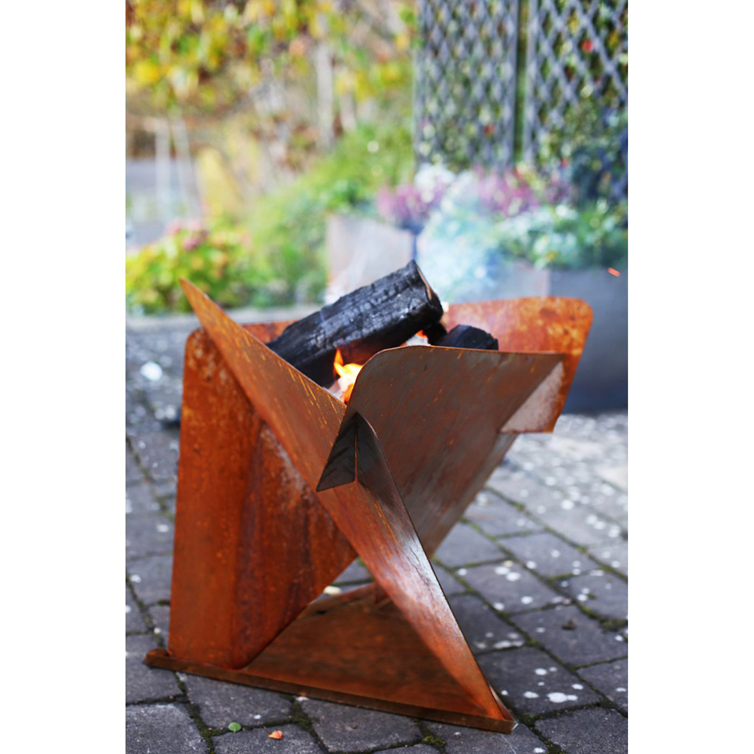 Eldfat Jabo Triangel Inkl Fat Corten 64x64x54 cm