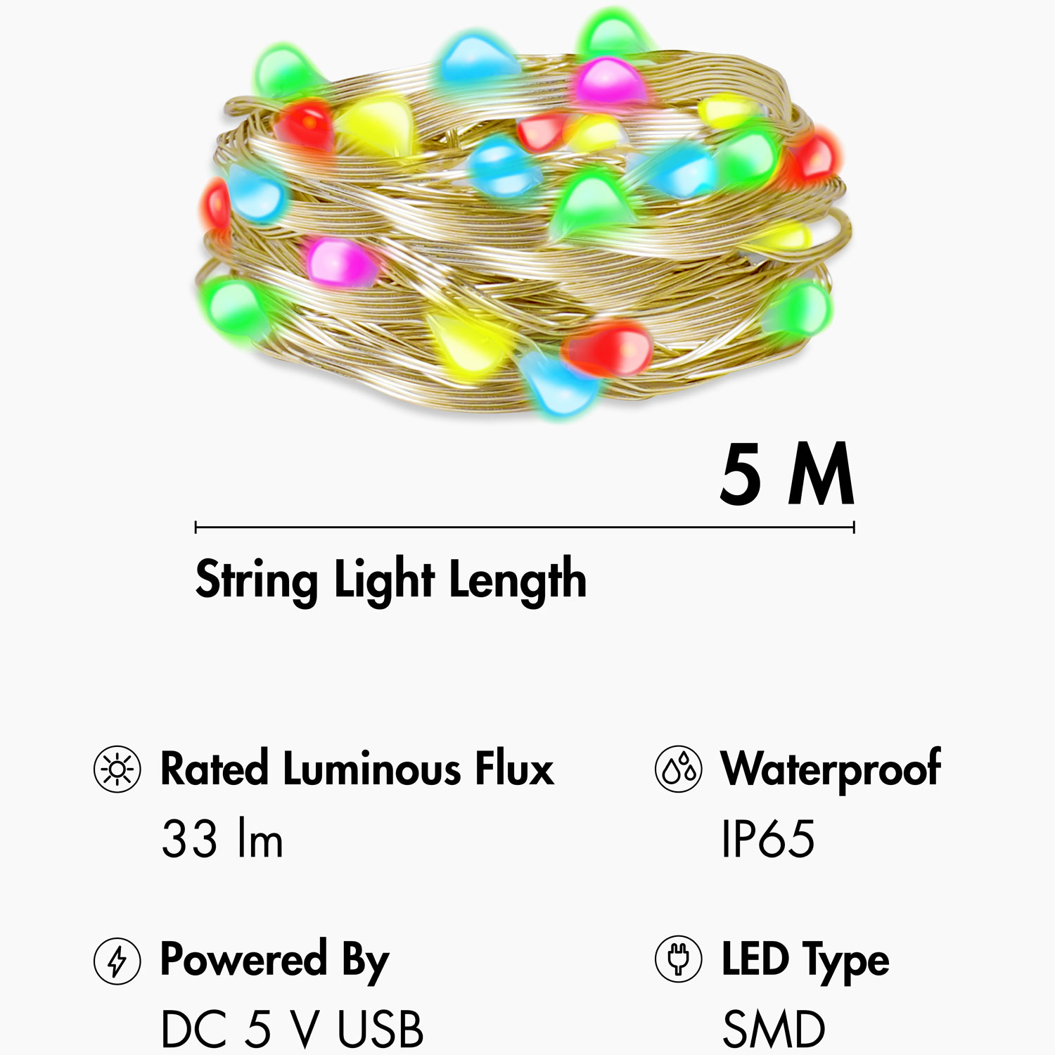 RGB-ljusslinga LogiLink Med Fjärrkontroll och WiFi Tuya IP65 5 m