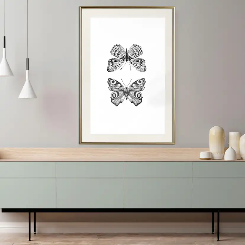 Poster Artgeist Affisch Two Butterflies