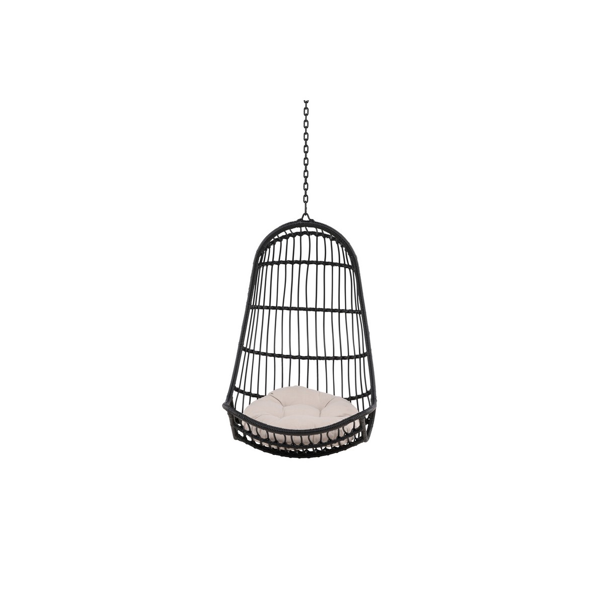 Pulau Hangingchair Rattan Black / Creme Svart