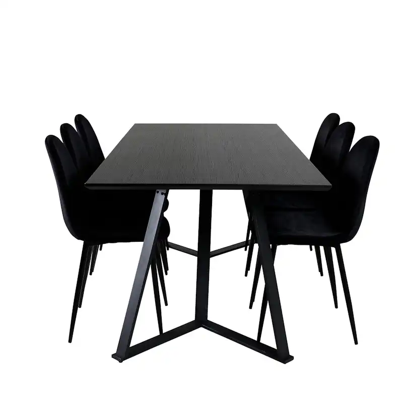 Matgrupp Venture Home Marina med 6 Polar Velvet stolar