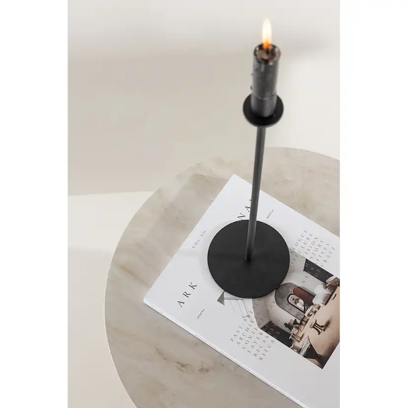 Sidobord Venture Home Ålesund Låg Runt Bord/Piedestal med Marmorlook