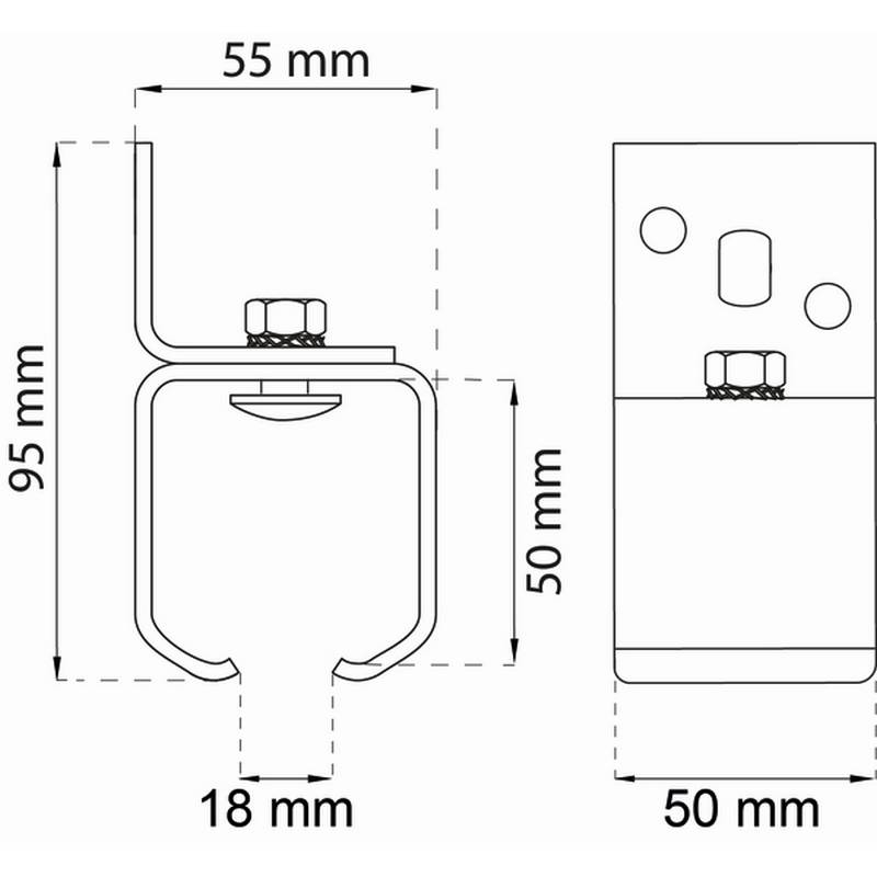 Väggfäste Habo SF-150/300 Skjutdörrsskena SF-150 och SF-300