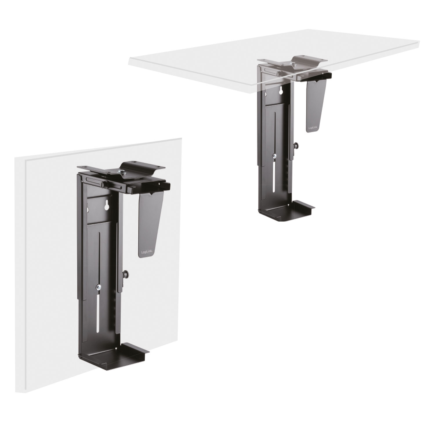 Datorhållare LogiLink Bord/Vägg Justerbar
