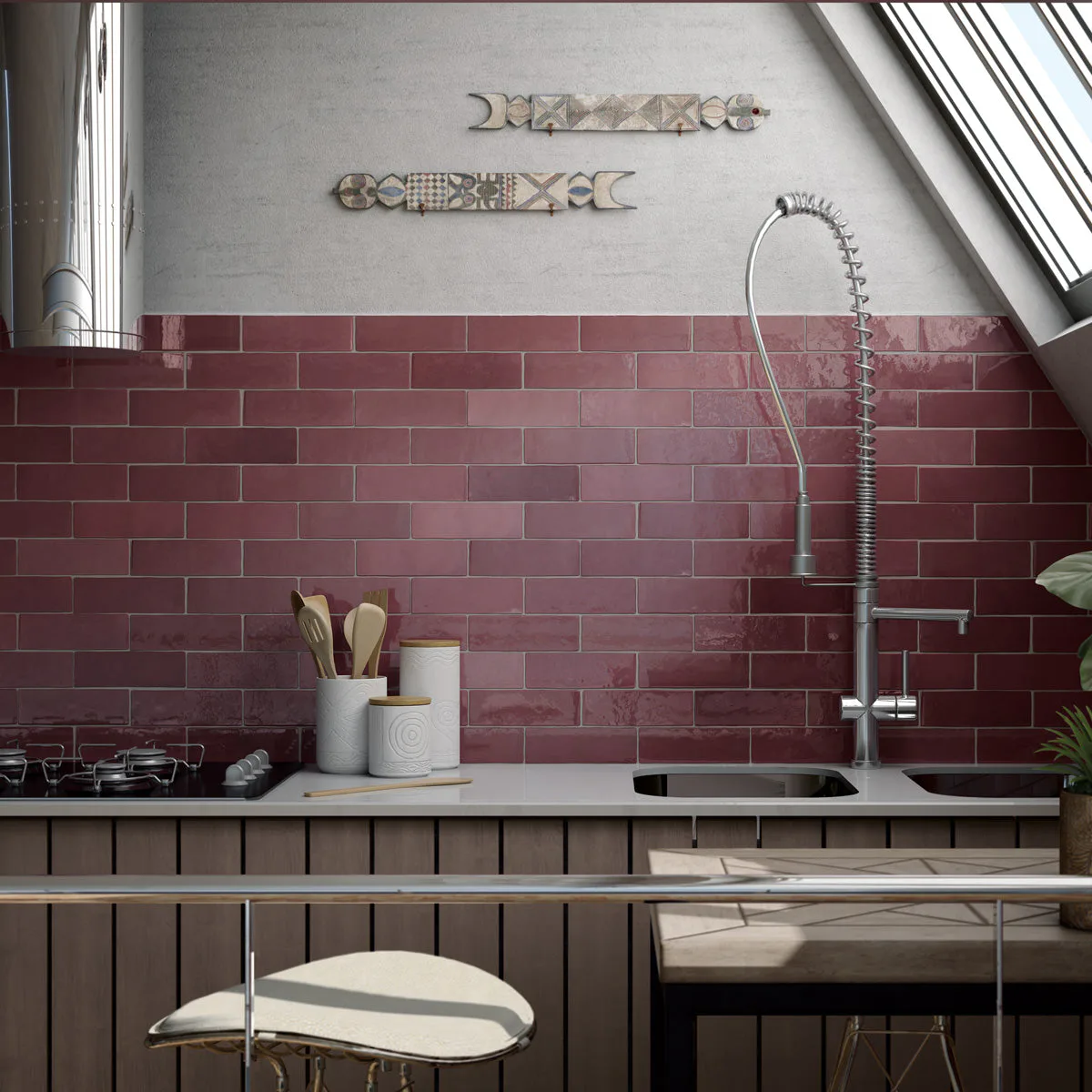 Kakel Tenfors Creativa Burgundy Blank 6,5x20