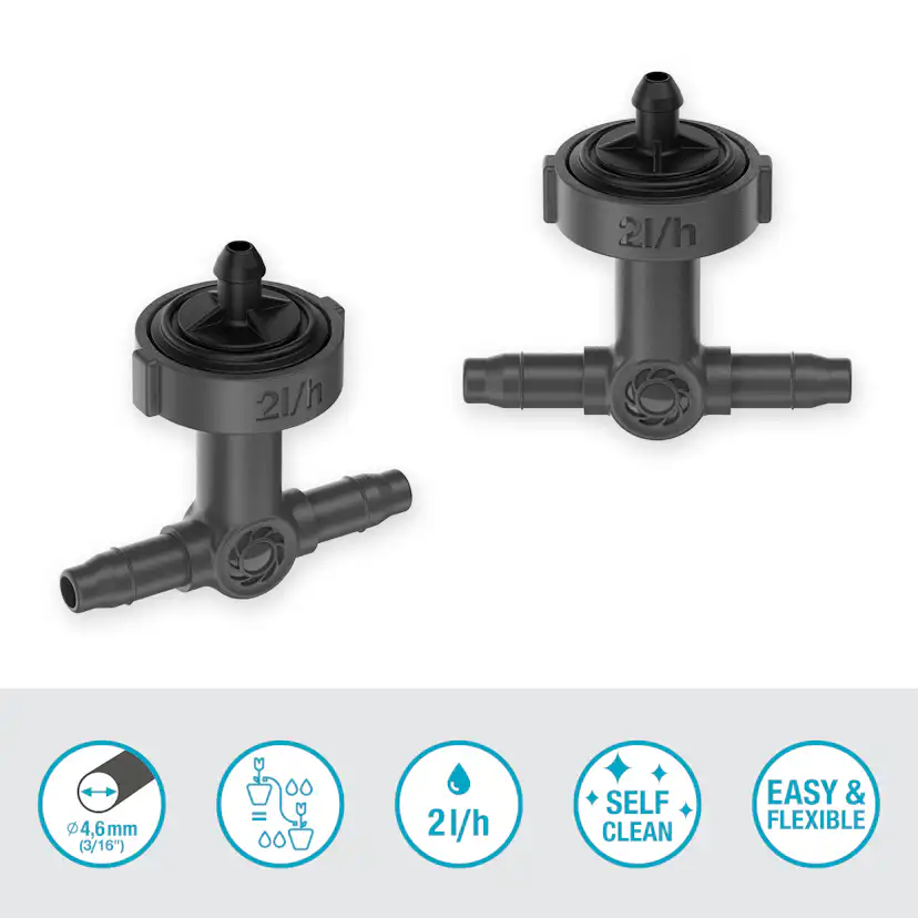 Droppspridare Gardena Micro-Drip Inline 2 l/h Tryckreglerande
