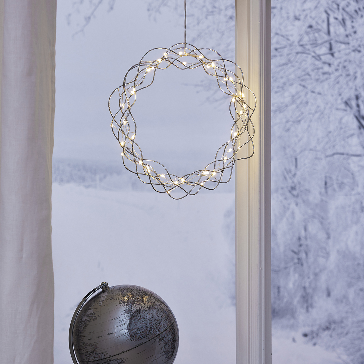 Hängande Dekoration Star Trading Curly Krans LED