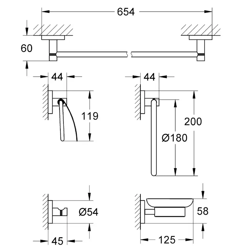 Badrumsset Grohe Essentials 40344 5-in-1