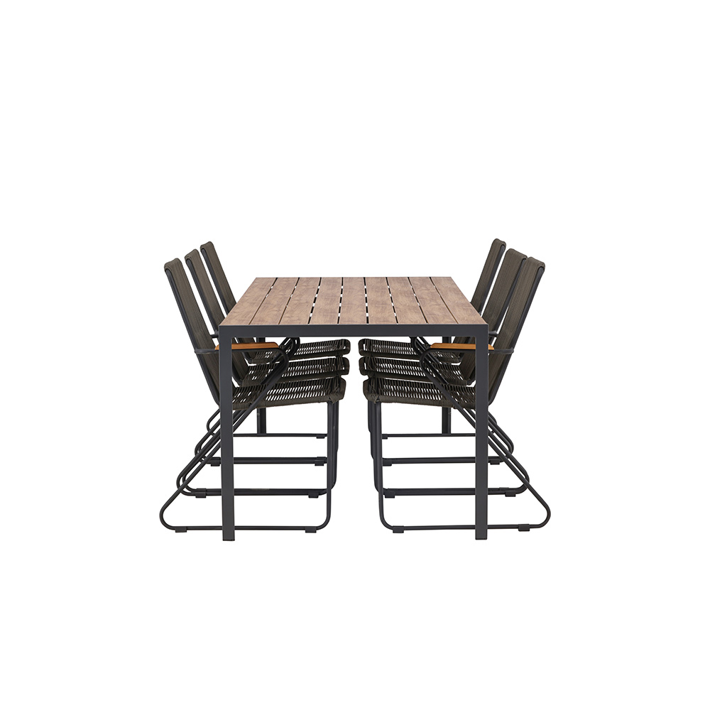 Break Diningtable Alumnium - Black / Nature Rectangular 90*2 Svart