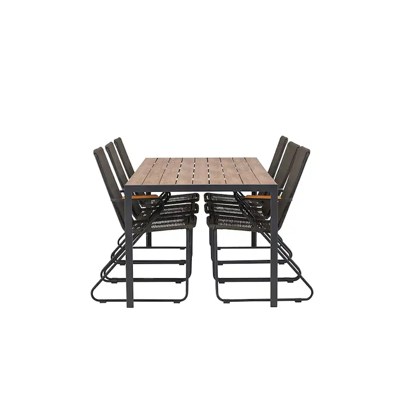 Break Diningtable Alumnium - Black / Nature Rectangular 90*2 Svart