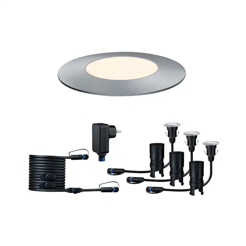 LED Infälld Markbelysning Paulmann Plug & Shine Floor Mini Spot IP67 24V 3-pack med Kabel & Transformator