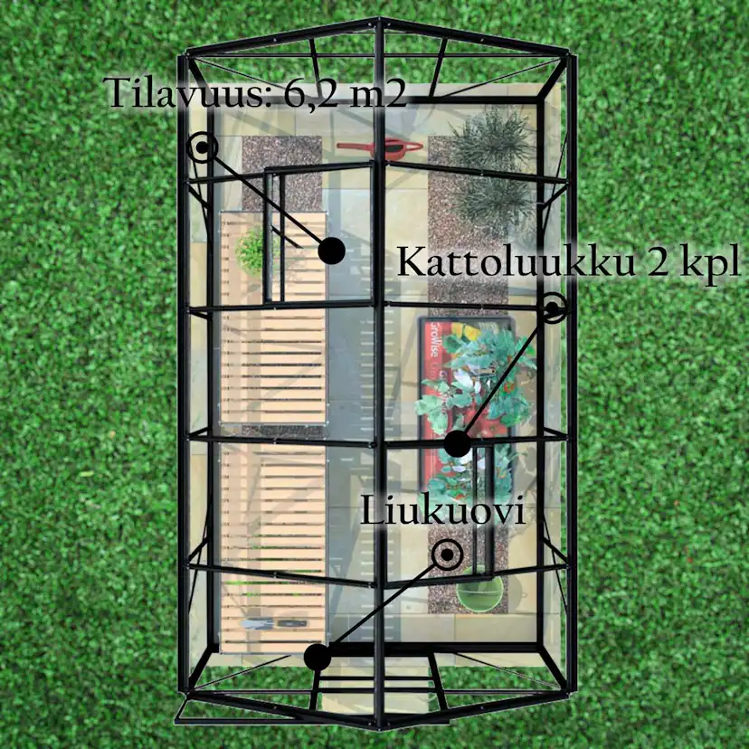 Växthus Glas Lykke Svart